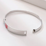 Personalized Medical Alert Bracelet - Engravable Stainless Steel ID Cuff for Women