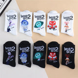 Women's Cartoon Ankle Socks – Soft Breathable Cotton Blend, 5/10 Pair Set for Casual Wear