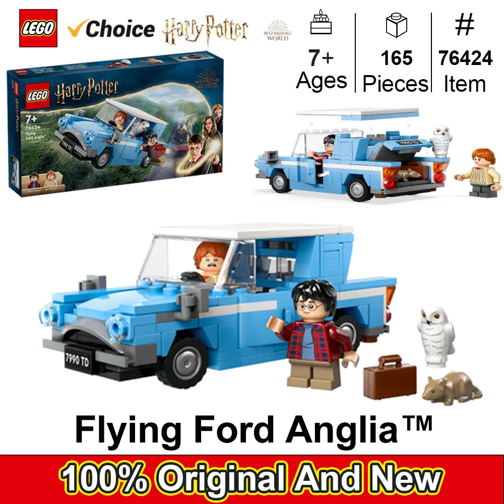 Harry Potter Flying Ford Anglia LEGO Set with 2 Minifigures for Magical Role Play