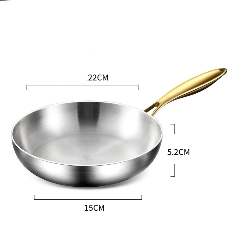 Sartén antiadherente de acero inoxidable 316, wok y cacerola para cocinas de gas y de inducción