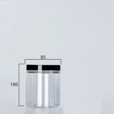 Airtight Clear Plastic Storage Jar – Sealed Food Container with Black Lid
