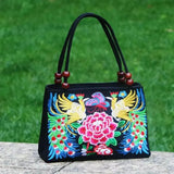 Floral Embroidered Canvas Handbag – Stylish Zipper Tote for Women