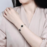 Trendy Stainless Steel Plant Charm Bracelet for Women