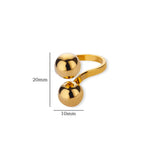 Minimalist Gold Beaded Ring – Adjustable Stainless Steel, Waterproof & Hypoallergenic