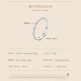 Exquisite Sterling Silver Moissanite Wedding Band – D Color, VVS1 Clarity, Pave-Set Ring for Women
