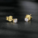 D Color Moissanite Stud Earrings - 925 Sterling Silver 4-Prong Wedding Jewelry