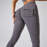 High-Waist Women's Yoga Leggings – Stretchy Pocket Workout Pants for Fitness & Sports