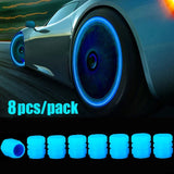 Glow-in-the-Dark Tire Valve Caps – Fluorescent Stem Covers for Cars, Motorcycles & Bicycles