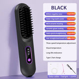 Wireless Rechargeable Straightening Brush with LCD Screen & Negative Ion Technology