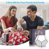 Infinity Dodecahedron LED Night Light - 3D Geometric Mirror Lamp with Color Changing Effects