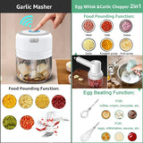 Mini Electric Food Chopper – USB Rechargeable Portable Garlic Masher & Meat Grinder