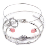 Bohemian Geometric Link Chain Bracelet with Lobster Claw Clasp for Women - Mood Tracker Jewelry