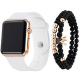 Unisex LED Digital Watch - Fashion Square Silicone Strap Timepiece
