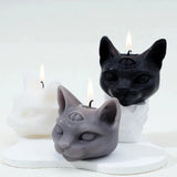 Three-Eyed Cat Gothic Scented Candle – Halloween Aromatherapy & Home Décor