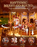 3D Wooden Carousel Music Box - DIY Rotating Model Kit with LED Lights & Classical Music