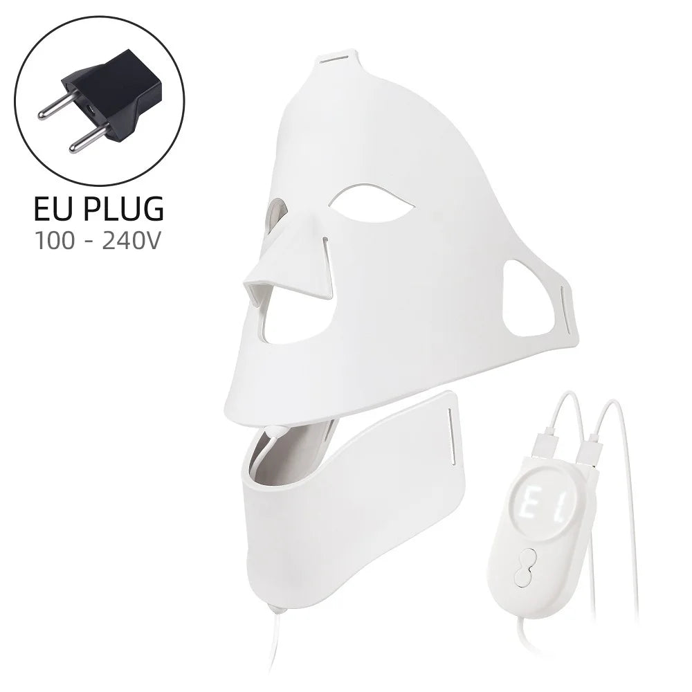 LED Light Therapy Face & Neck Mask – 7 Color Silicone Skin Rejuvenation Device