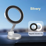 Soporte magnético para teléfono de coche para MagSafe: soporte plegable de aleación ajustable de 360° para iPhone 15, 14, 13 y 12
