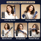6-in-1 Professional Hair Styler – Air Wrap Curling Iron, Hot Air Brush & Hair Dryer with Infrared Heating & Anion Technology