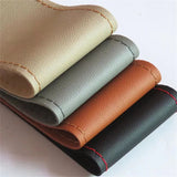 Universal Leather Steering Wheel Cover – 38cm Non-Slip DIY Auto Wheel Protector