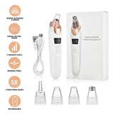 Rechargeable Electric Blackhead Remover with Vacuum Suction & Blue Light Therapy
