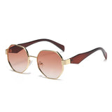Trendy Polygonal Sunglasses – Stylish Metal Frame UV400 Shades for Women & Men