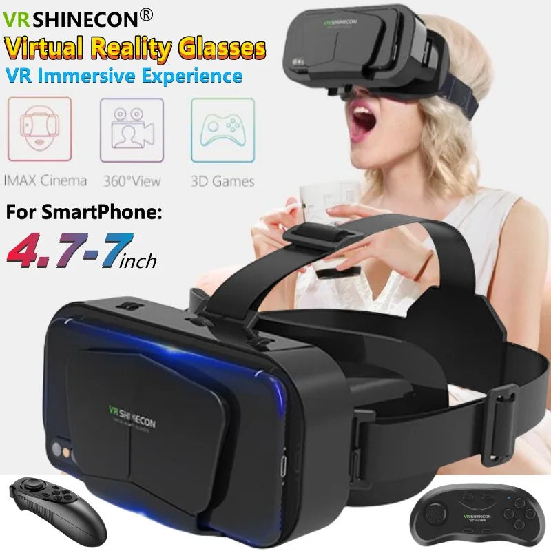 G10 Virtual Reality 3D Glasses with Wireless Game Controller for 4.7–7