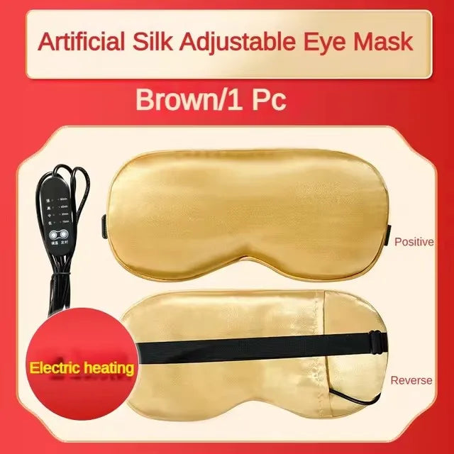 Silk Heated Eye Mask with Temperature Control – USB-Powered Sleep & Relaxation Mask