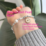Pulsera con dije de corazón doble en plata de ley 925: joyería elegante y romántica para mujeres