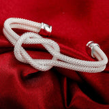 925 Sterling Silver Open Cuff Bracelet for Women - Trendy Adjustable Bangle Jewelry