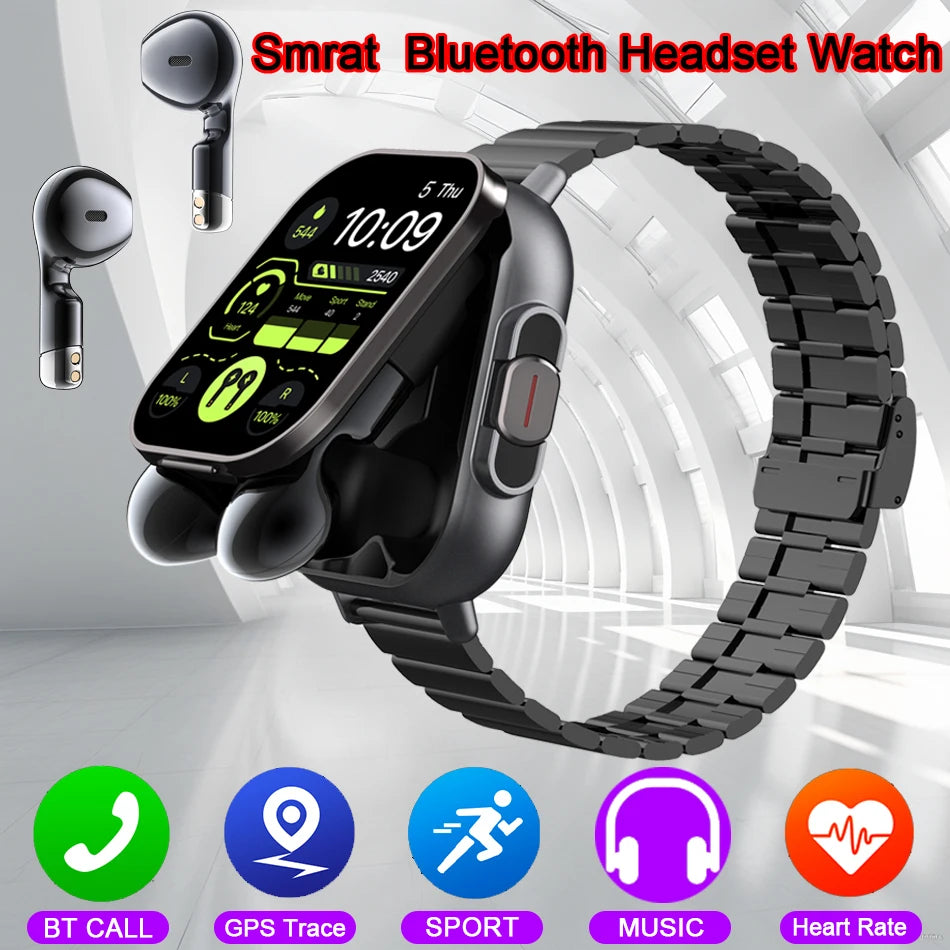 2024 Smartwatch with Bluetooth Calling, Heart Rate Monitor, and Built-In Earphones