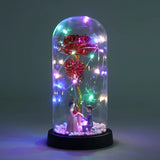 Eternal Rose in Glass Dome - Illuminated Galaxy Flower with Butterfly for Mothers Day
