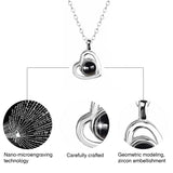 Custom Photo Projection Necklace - Personalized Heart Pendant with Picture Inside
