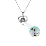 Personalized Photo Projection Necklace with Rose Pendant