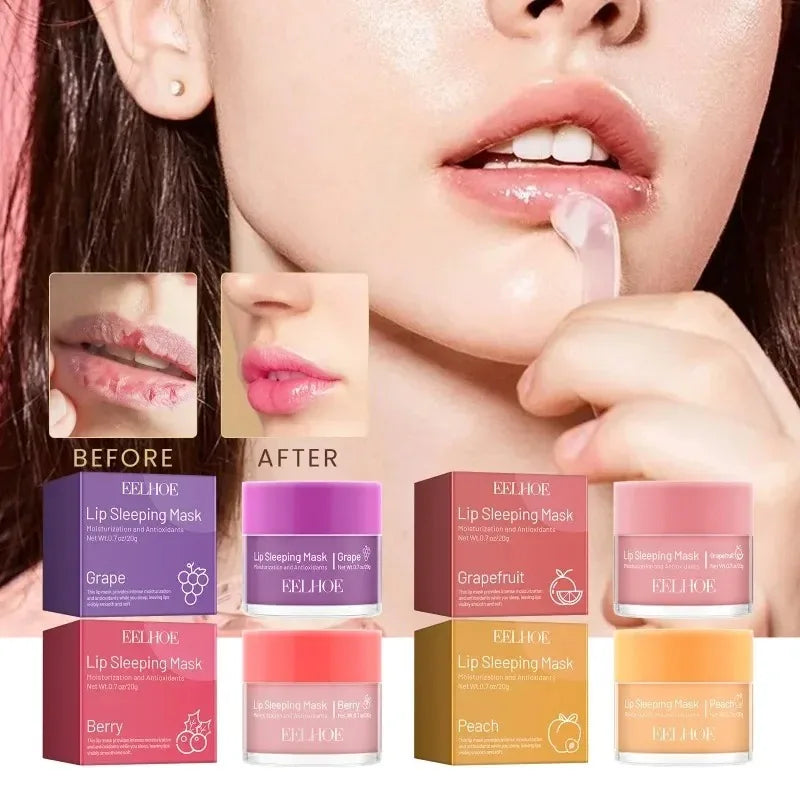 Colorful Overnight Lip Mask - Hydrating & Anti-Aging Lip Treatment (20g, 4 Colors)