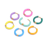 Stainless Steel Enamel Hoop Earrings for Women – Trendy Summer Style