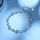 925 Sterling Silver Plant-Inspired Charm Bracelet with Zircon for Women – Elegant Jewelry for Parties, Weddings & Anniversaries