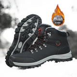 Men's Waterproof Winter Boots - Warm Ankle Snow Boots with Non-Slip Sole