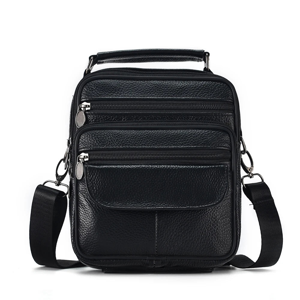 Men’s Genuine Leather Casual Shoulder Bag – Soft, Stylish & Durable Everyday Satchel