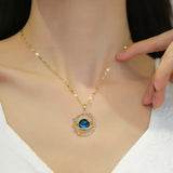 Romantic Blue Planet Pendant Necklace for Women