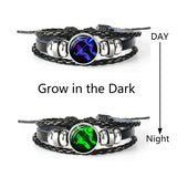 Luminous Zodiac Charm Leather Bracelet