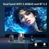 4K LED Home Theater Projector with Android 11 - 1280x720P HD Mini Cinema Proyector