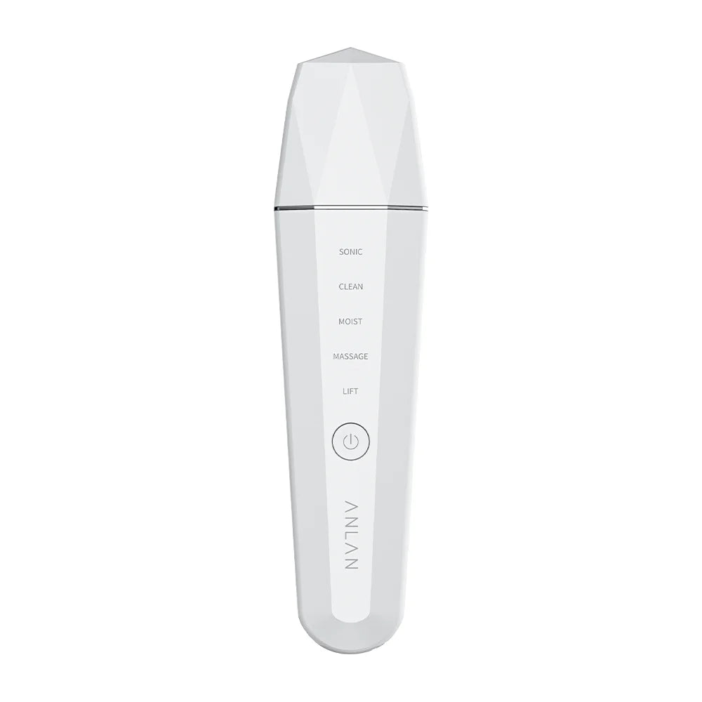 Ultrasonic Skin Scrubber - Blackhead Remover & Face Lifting Tool with Hot Compress & EMS for Deep Skin Cleansing