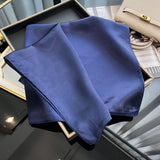 60cm Solid Color Silk Satin Neckerchief – Elegant Hijab Scarf for Women