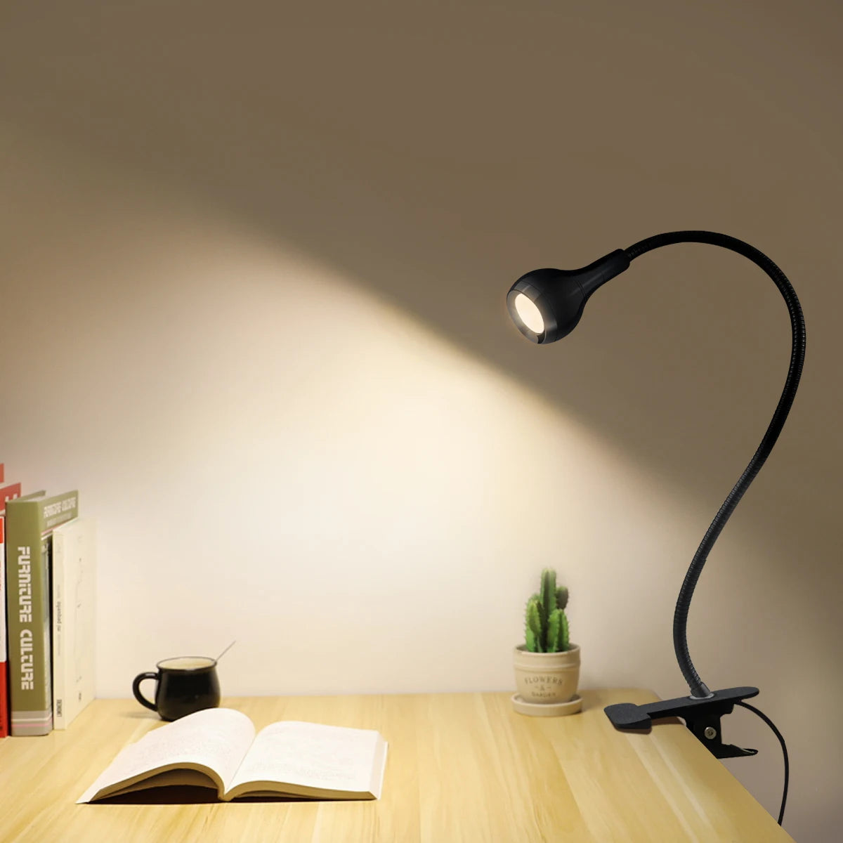 Flexible USB LED Book Light with Clip for Laptop and Keyboard