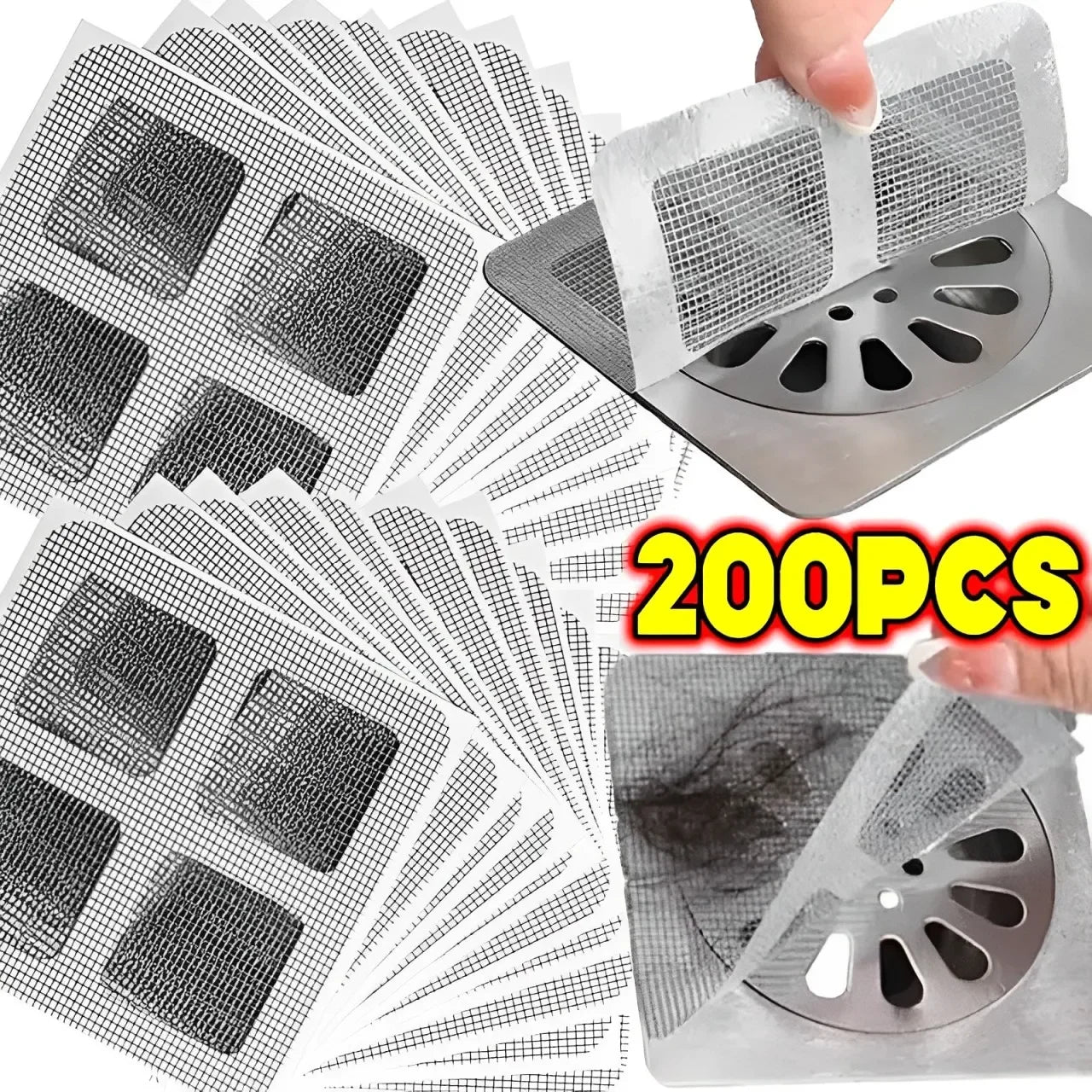 Colector de pelos desechable para desagüe de ducha | Colador de malla para baño y cocina