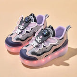 Girls' LED Light-Up Shoes – Breathable Slip-On Sneakers for Kids (Ages 7–13)