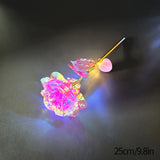 Eternal Galaxy Rose in Glass Dome - Colorful LED Flower Gift for Valentine's Day