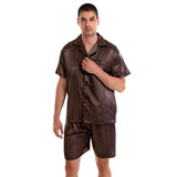 Men’s Silk Satin Pajama Set – Comfortable and Stylish Sleepwear with Elastic Waist