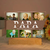Custom Photo LED Night Light with Text – Personalized Acrylic & Wood USB Lamp