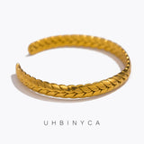 Gold-Plated Stainless Steel Plant Charm Bracelet for Women – Elegant Mood Tracker Jewelry